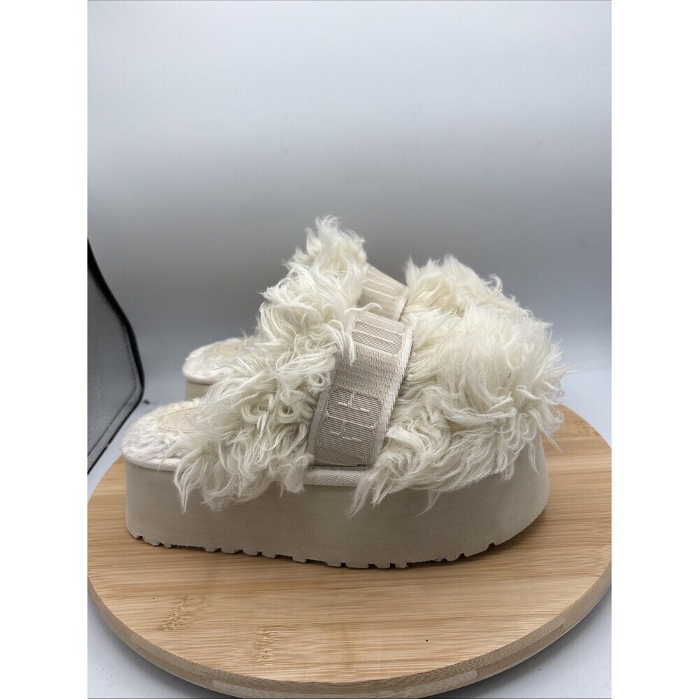 UGG Fluff  Momma Sugar Slide Tasman  White Platform Slipper Size US 5 Cozyluxe